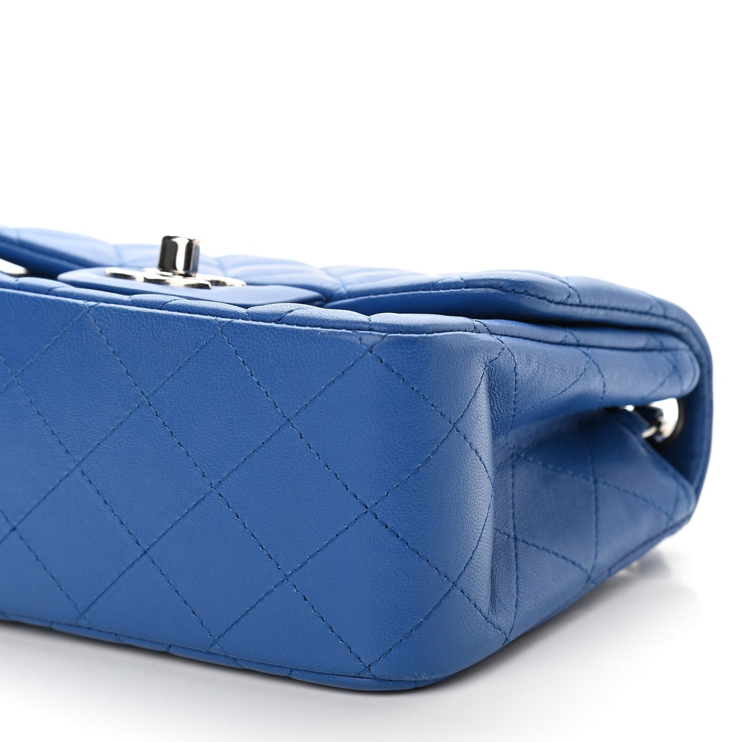 Lambskin Quilted Mini Square Flap Blue