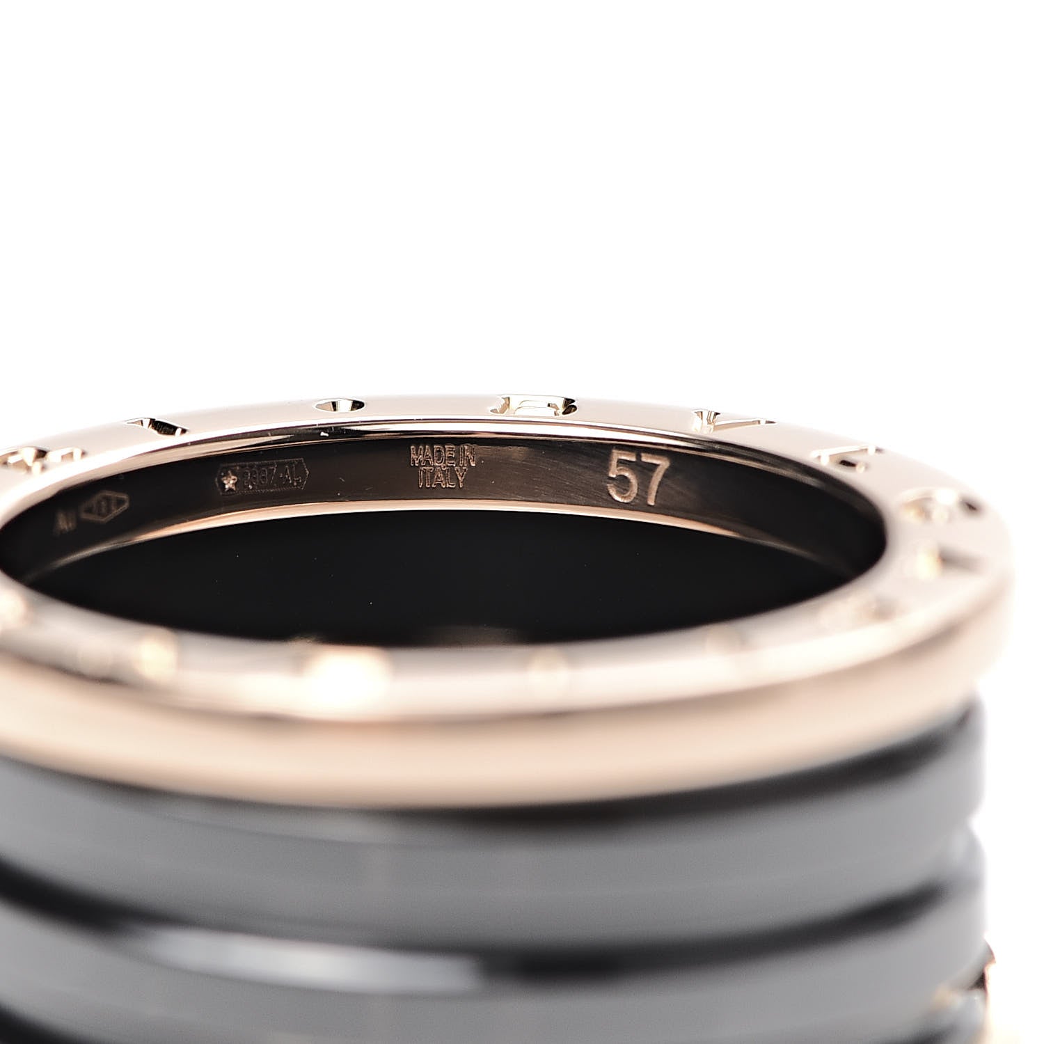 Bulgari 18K Rose Gold Black Ceramic B.Zero1 Four-Band Ring 57 8 4 of 5