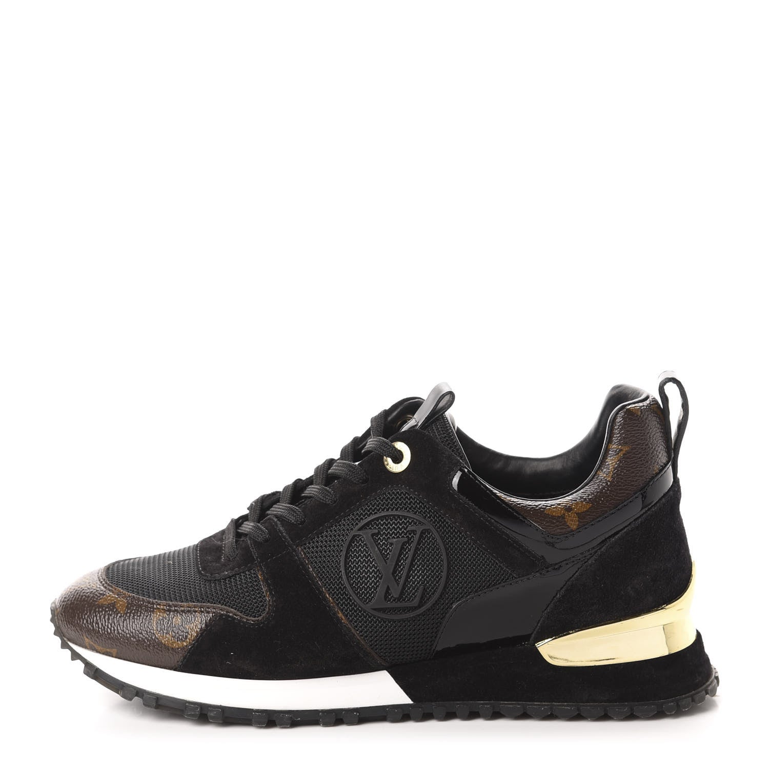 Louis Vuitton Suede Monogram Run Away Sneakers 36 Black 1 of 9
