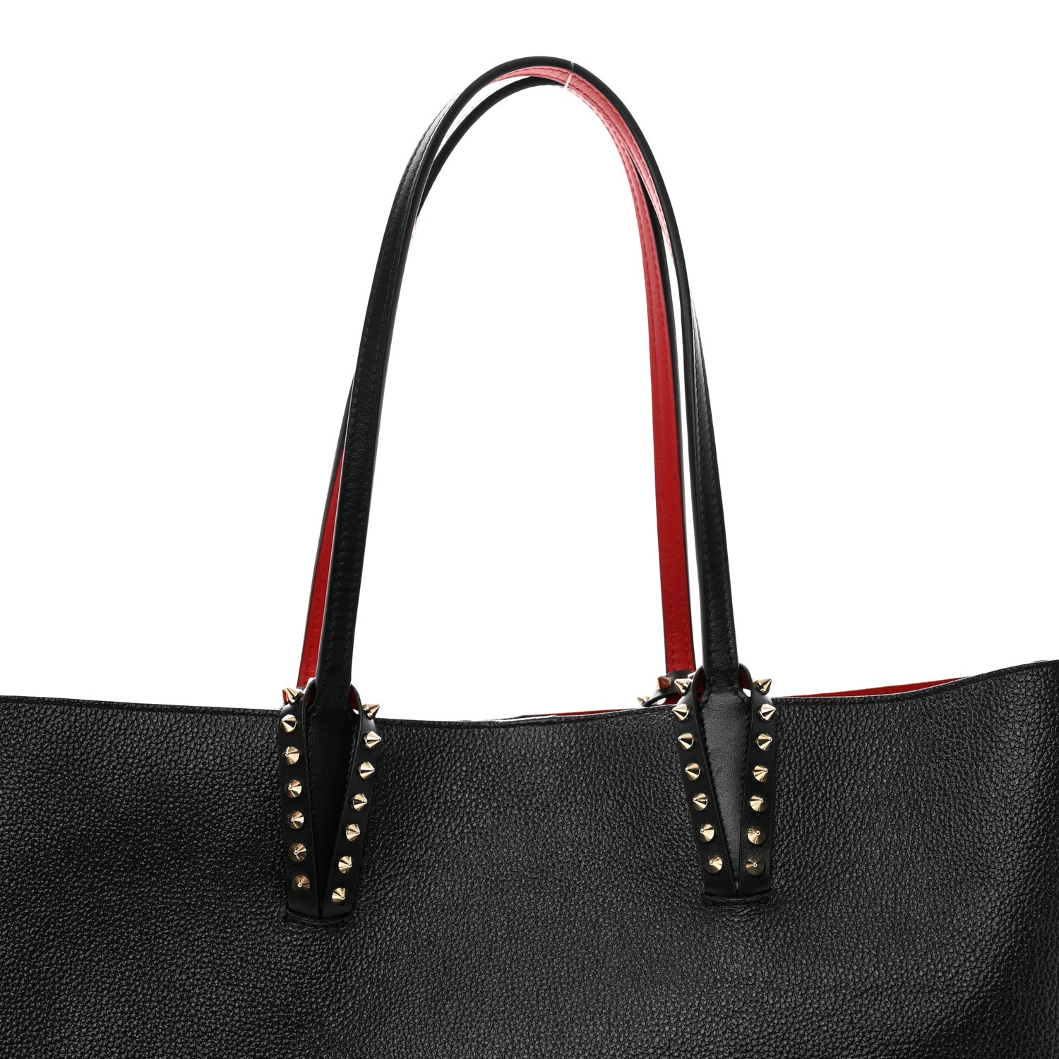 Christian Louboutin Calfskin Degrade Leopard Print Spikes East West Cabata Tote Black Multi 9 of 11