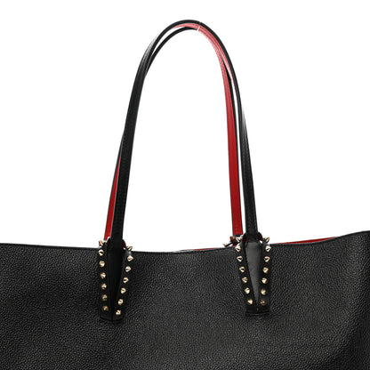 Christian Louboutin Calfskin Degrade Leopard Print Spikes East West Cabata Tote Black Multi 9 of 11