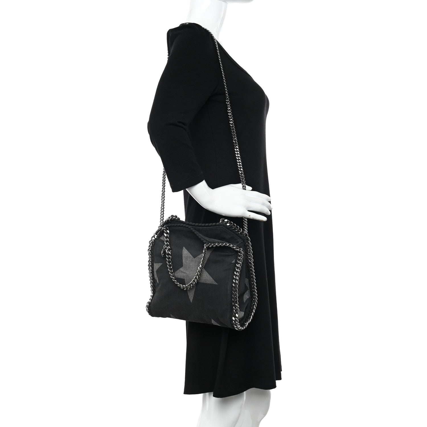Stella McCartney Denim Star Mini Falabella Tote Black 2 of 12