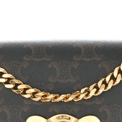 Celine Triomphe Canvas Chain Shoulder Bag Tan 8 of 10