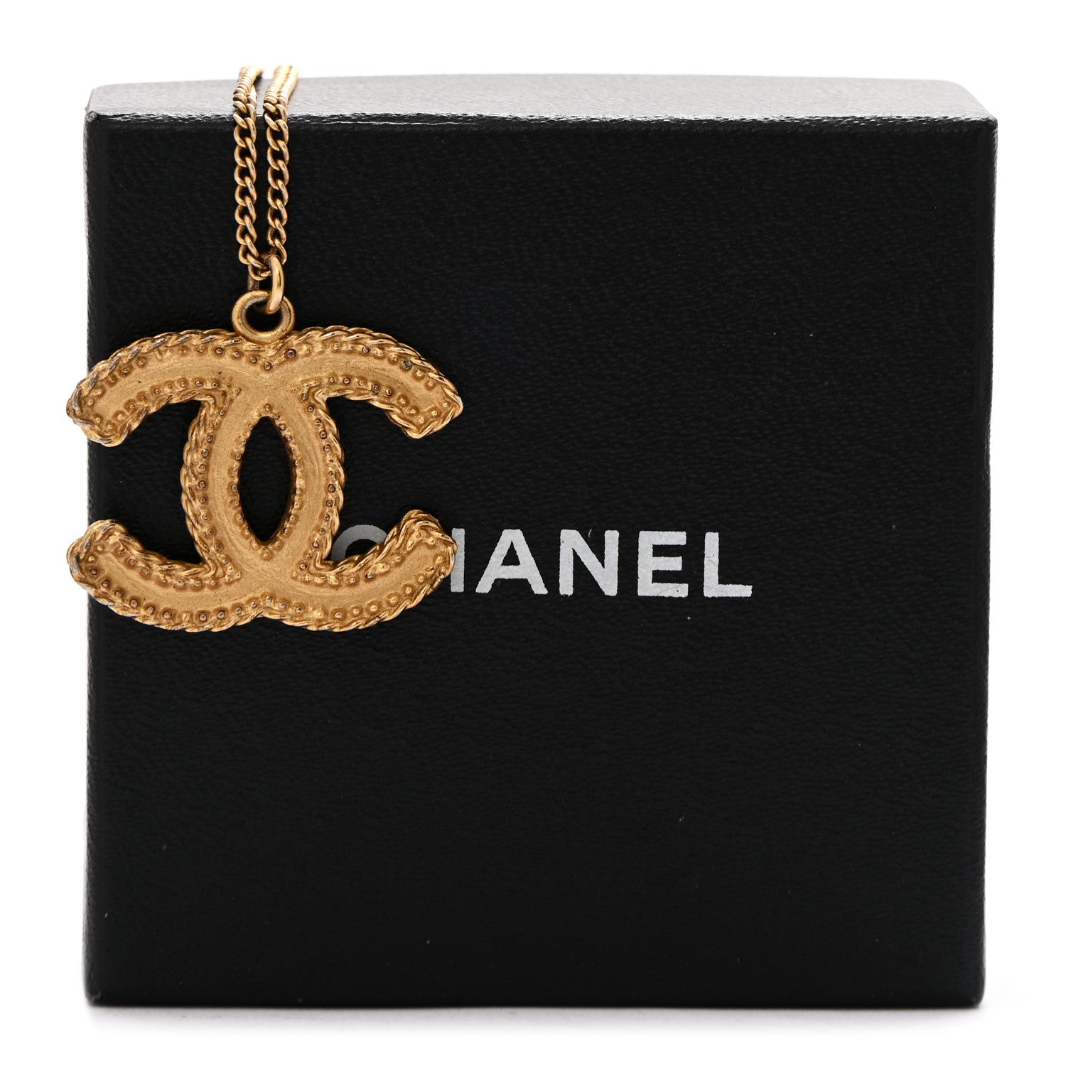 Chanel Metal CC Necklace Matte Gold 7 of 7