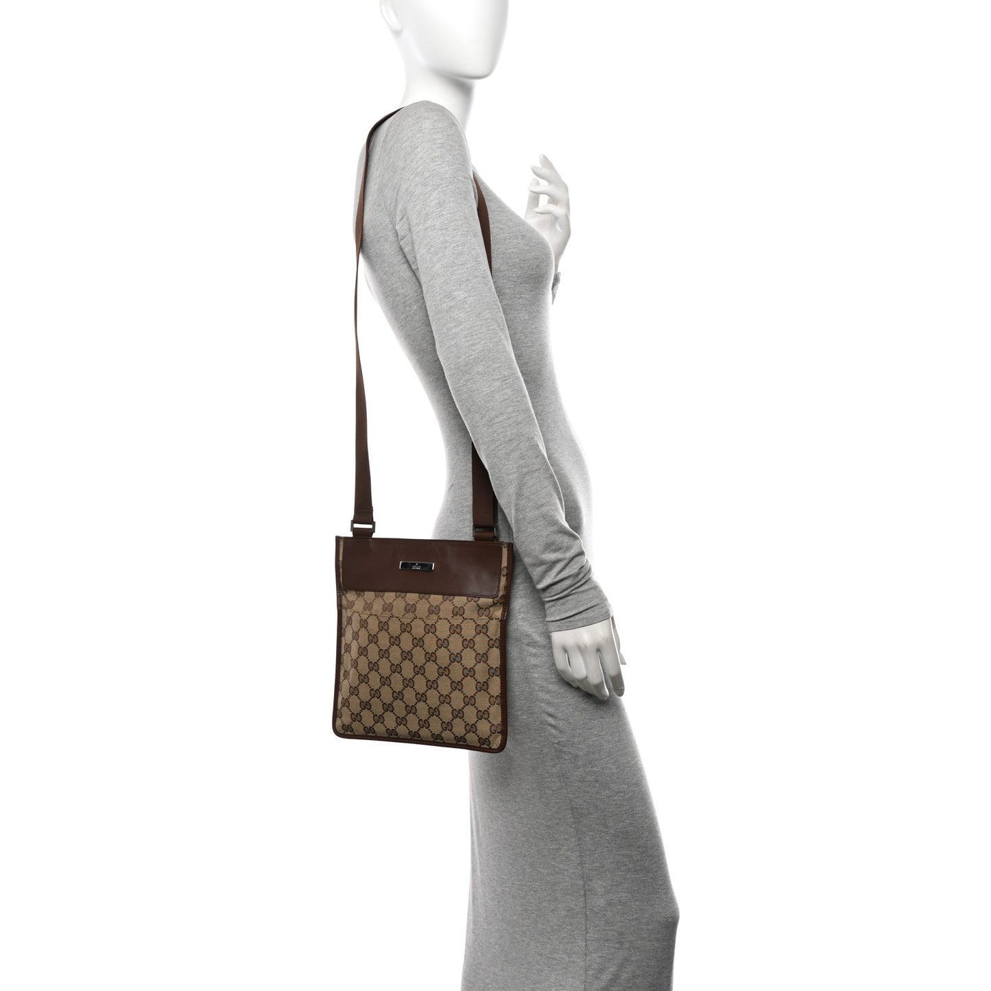 Monogram Messenger Crossbody Bag Dark Brown