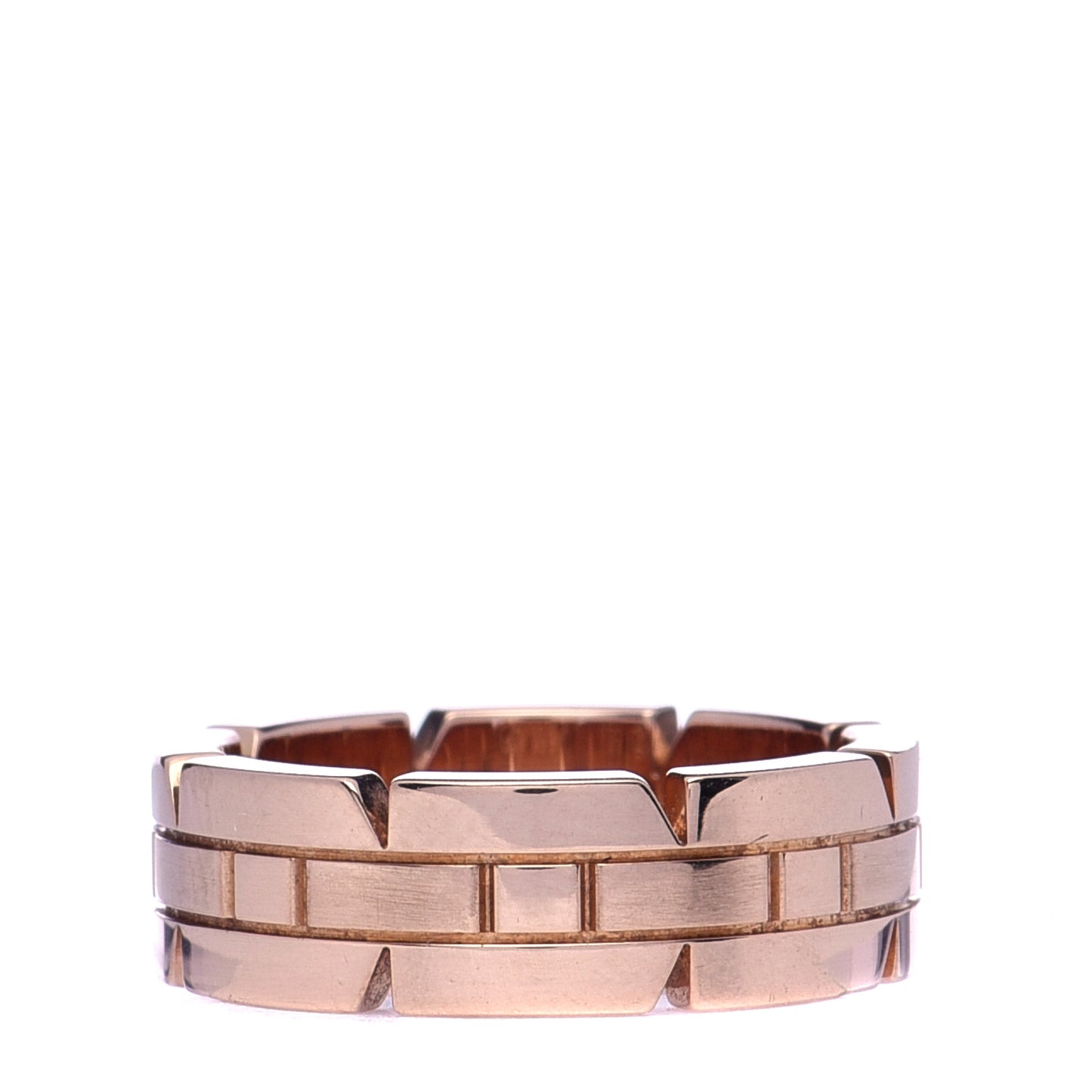 18K Pink Gold Tank Francaise Band Ring 50 5.25