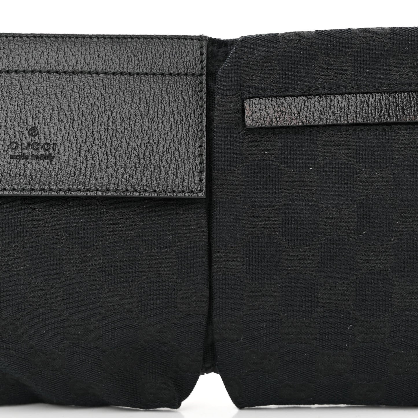 GG Monogram Web Double Pocket Belt Bag Black