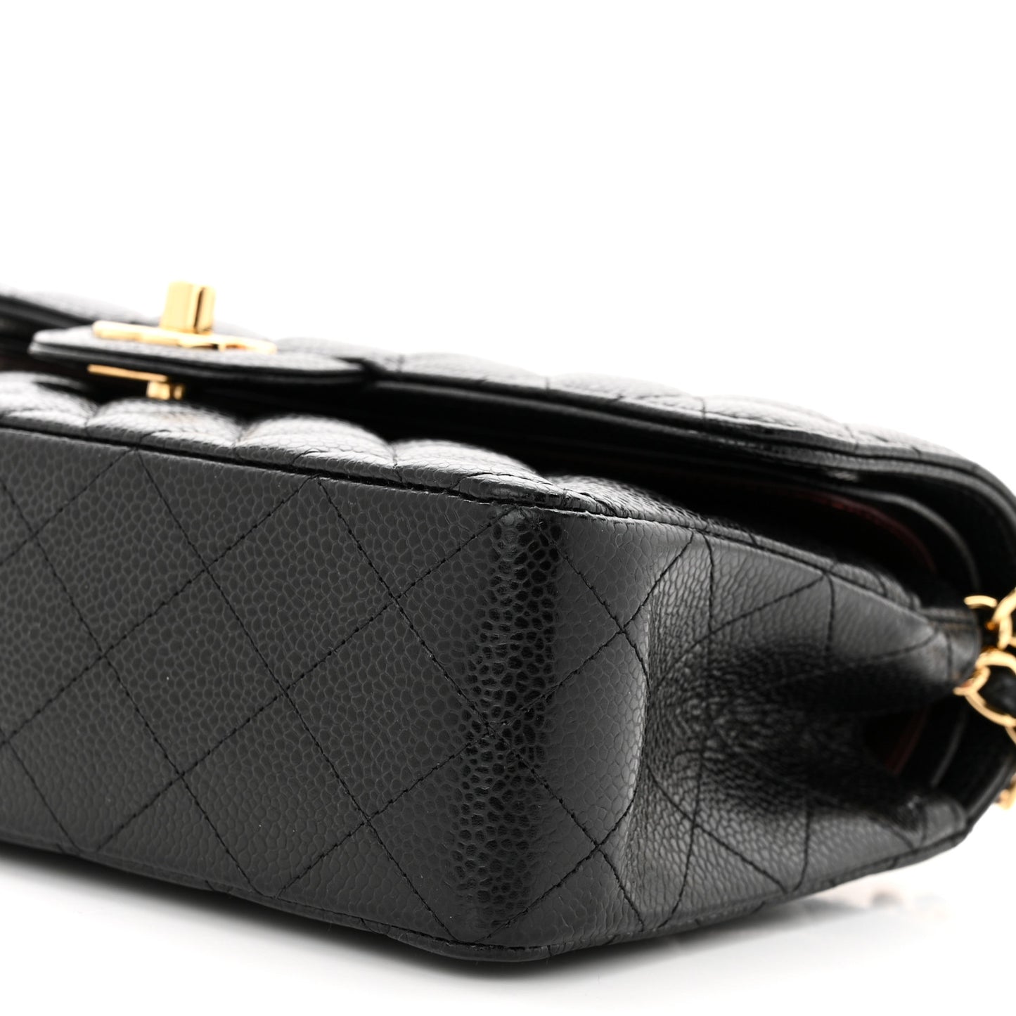 Caviar Quilted Small Double Flap Black