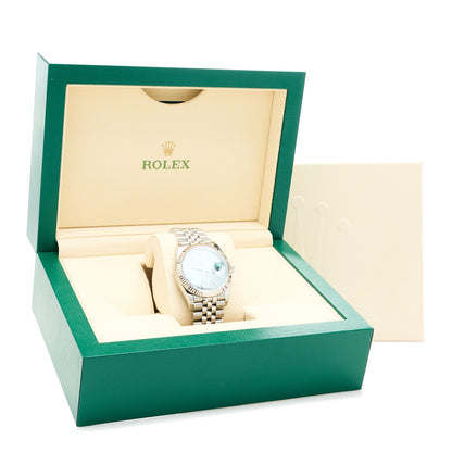 Rolex Stainless Steel 18K White Gold 36mm Oyster Perpetual Datejust Watch Mint Green 126234 5 of 5