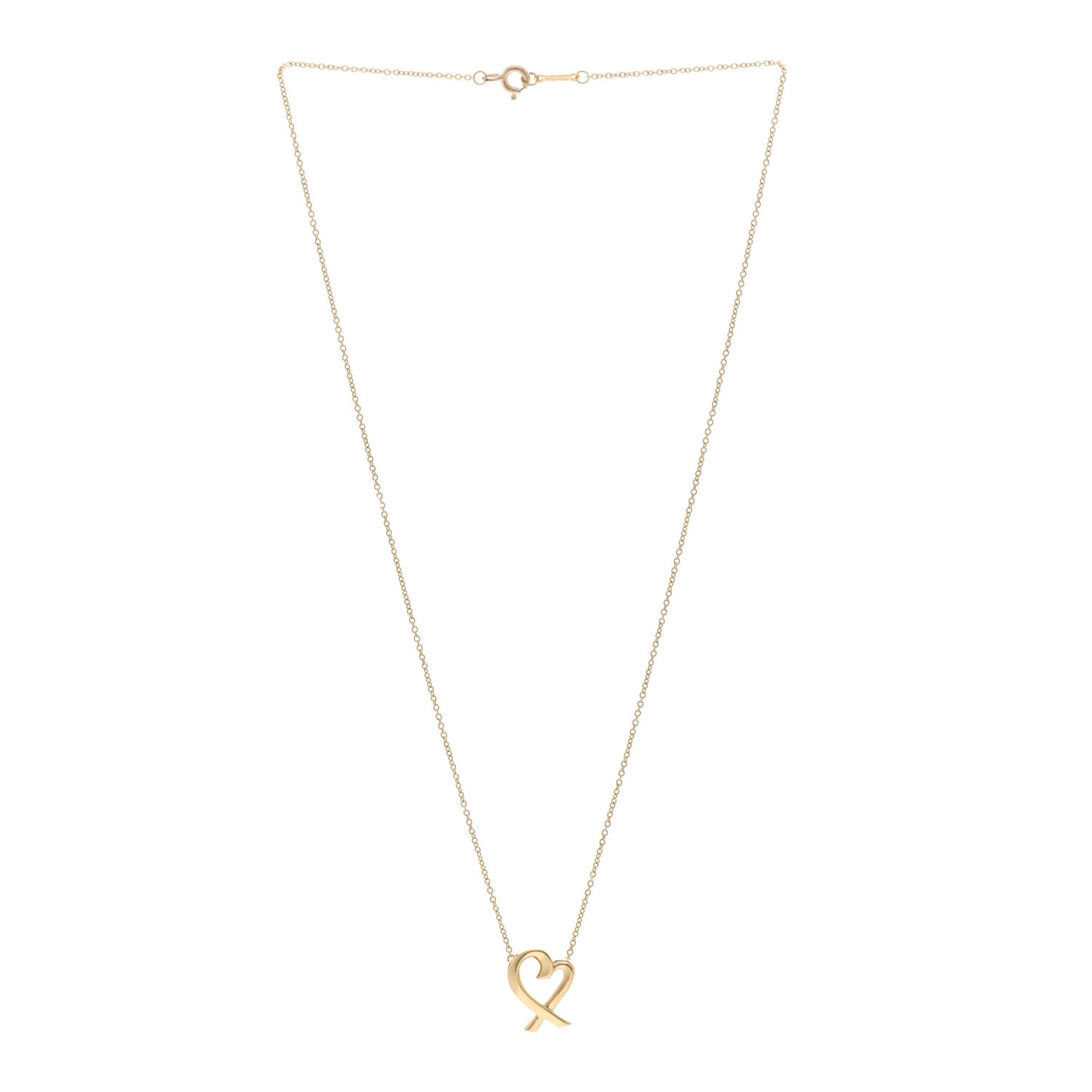 18K Yellow Gold Small Paloma Picasso Loving Heart Pendant Necklace