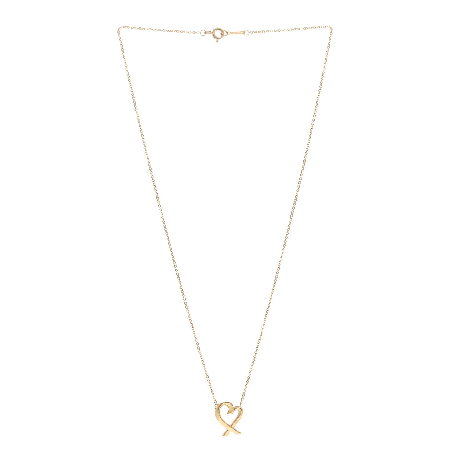 Tiffany 18K Yellow Gold Small Paloma Picasso Loving Heart Pendant Necklace 3 of 5
