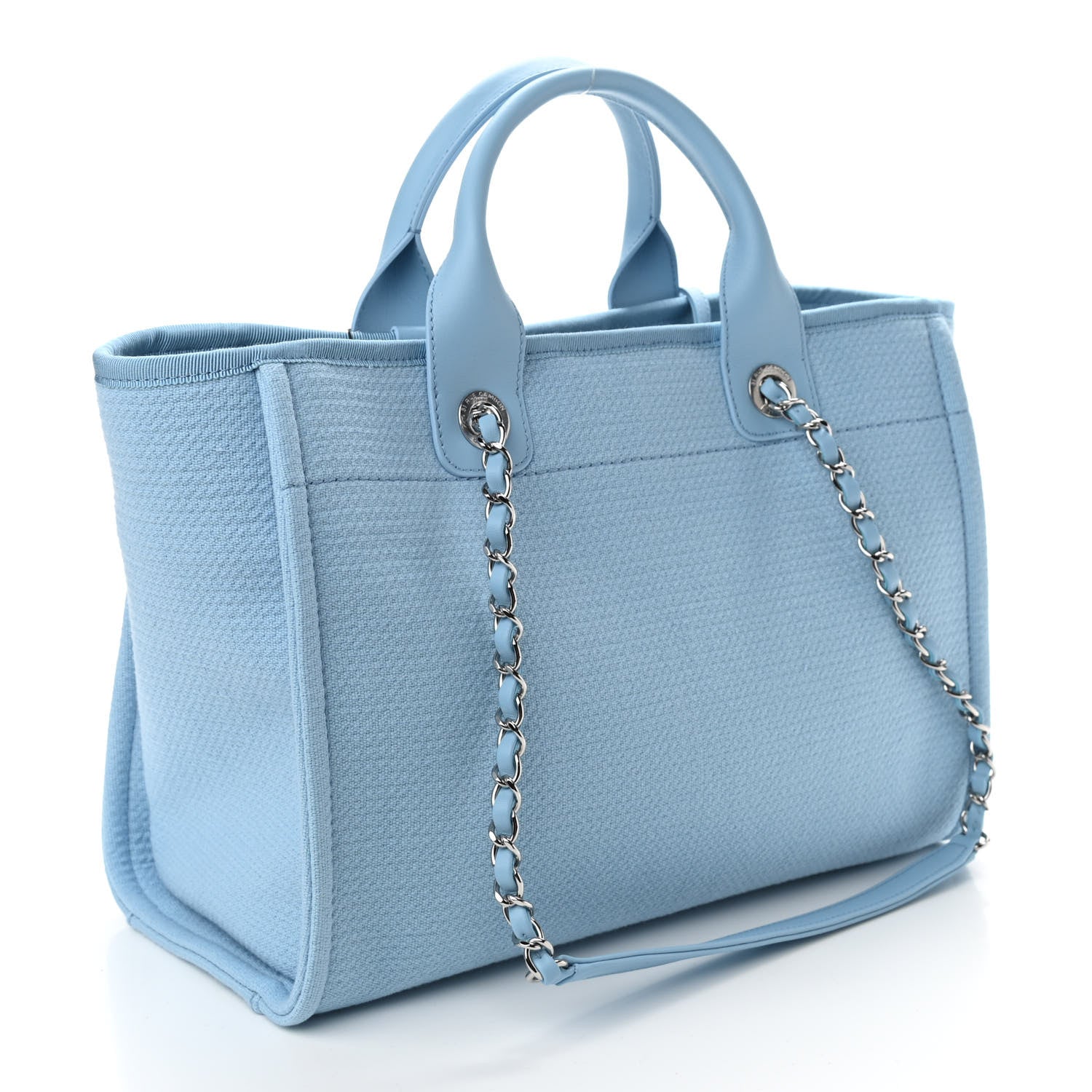 Chanel Mixed Fibers Small Deauville Tote Light Blue 4 of 11