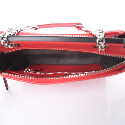 Fendi Shiny Nappa Trapuntata Small DotCom Click Chain Satchel Rojo 6 of 9