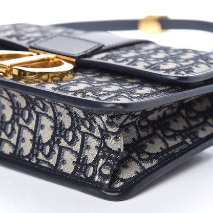 Christian Dior Oblique 30 Montaigne Flap Bag Blue 6 of 9