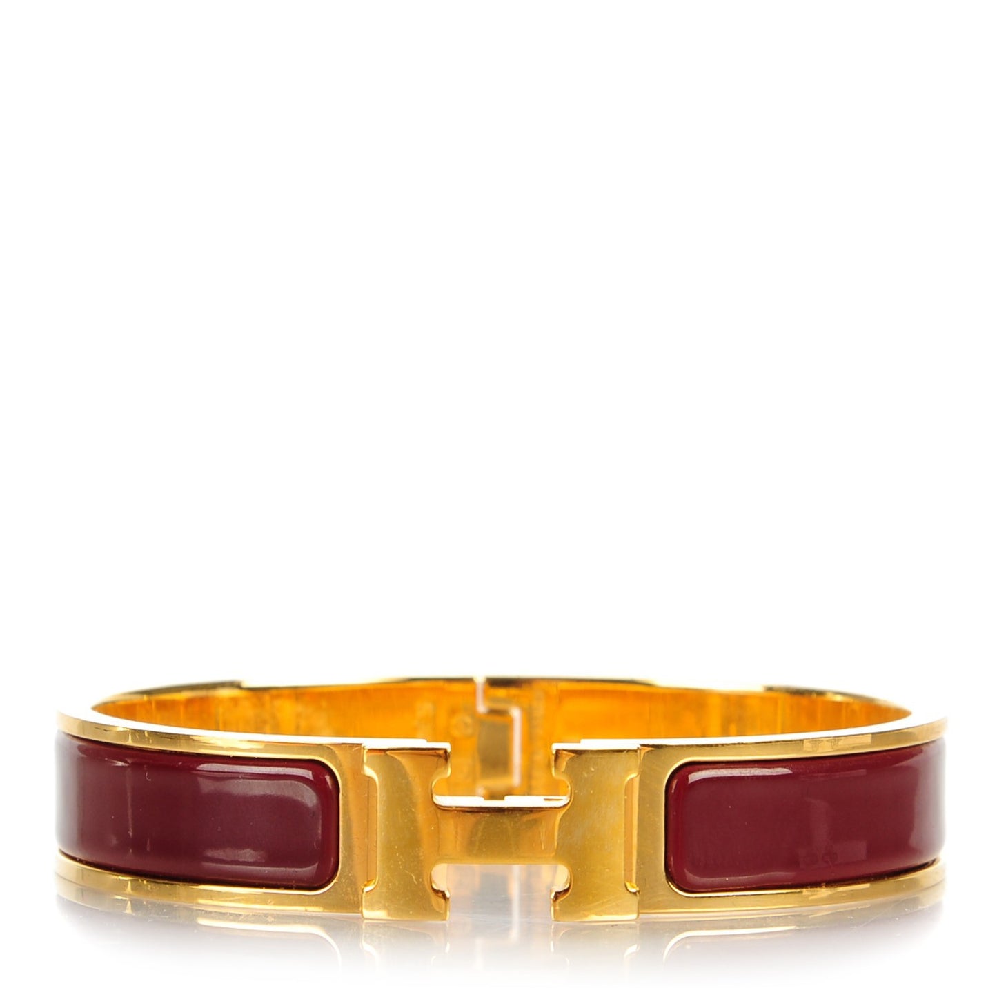 Enamel Narrow Clic Clac H Bracelet GM Bourgogne