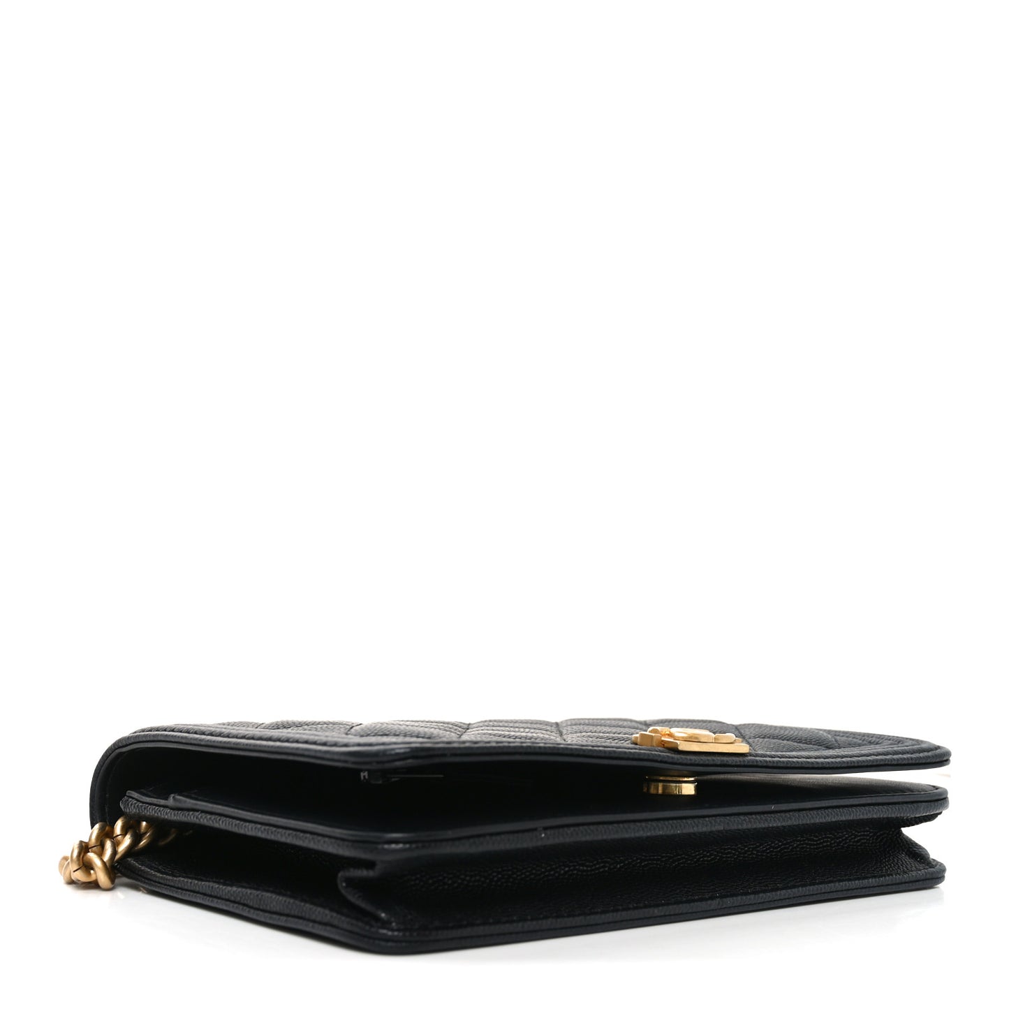 Caviar Quilted Boy Wallet On Chain WOC Black