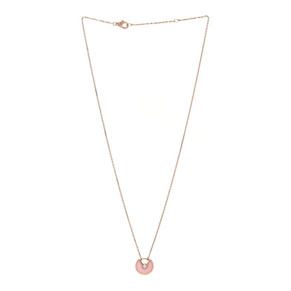 Cartier 18K Pink Gold Diamond Pink Opal XS Amulette de Cartier Pendant Necklace 3 of 6