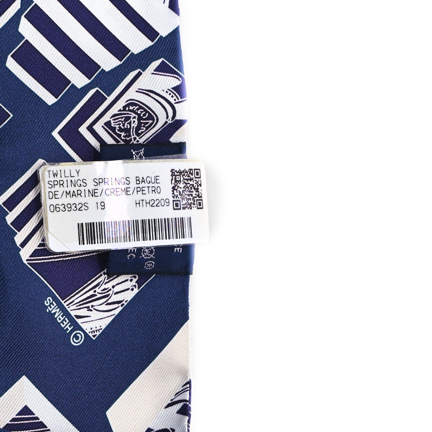 Hermes Silk Springs Springs Twilly Marine Creme Petrole 3 of 3