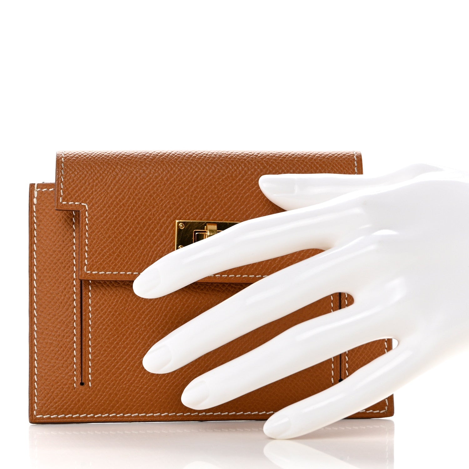 Hermes Epsom Kelly Pocket Compact Wallet Gold 2 of 7