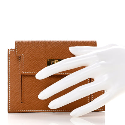 Hermes Epsom Kelly Pocket Compact Wallet Gold 2 of 7
