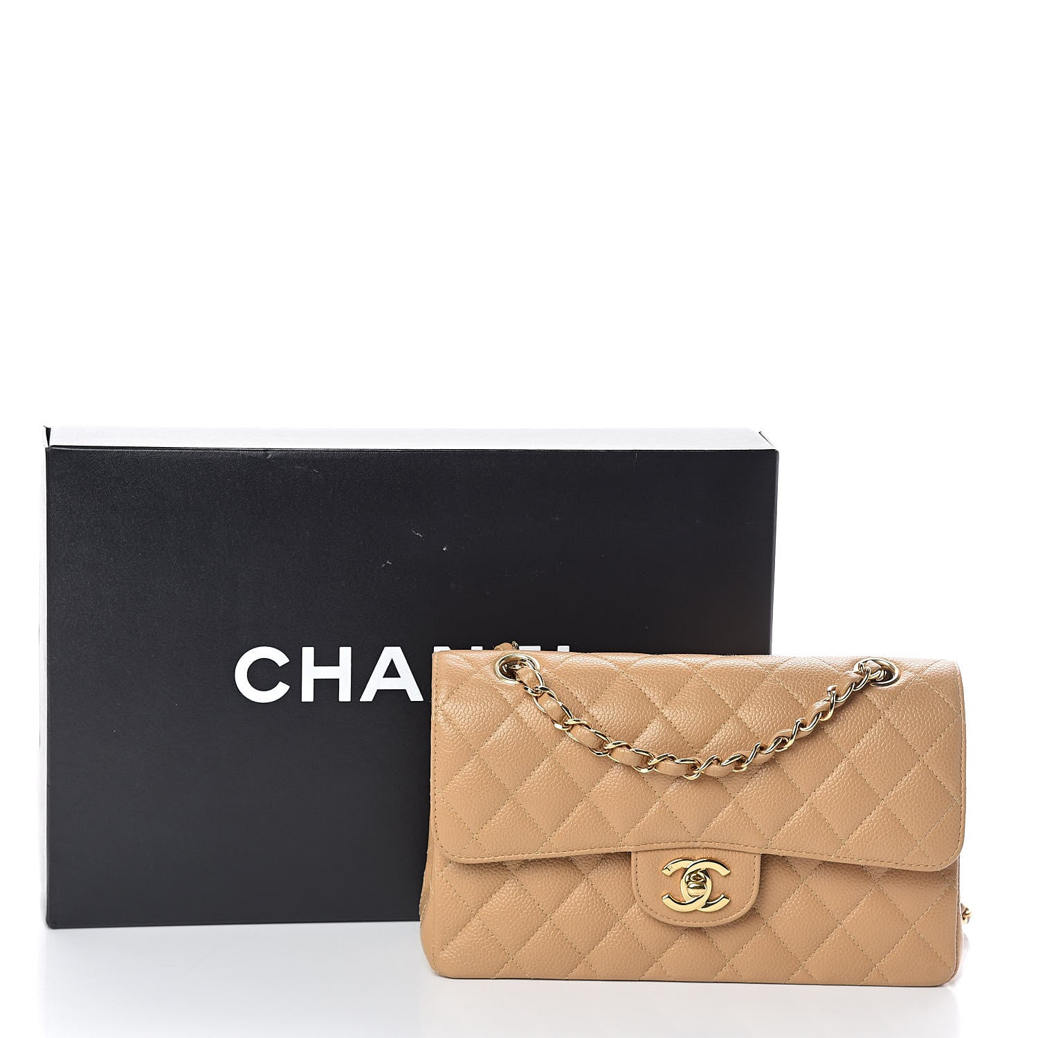 Chanel Caviar Quilted Small Double Flap Beige 11 of 11