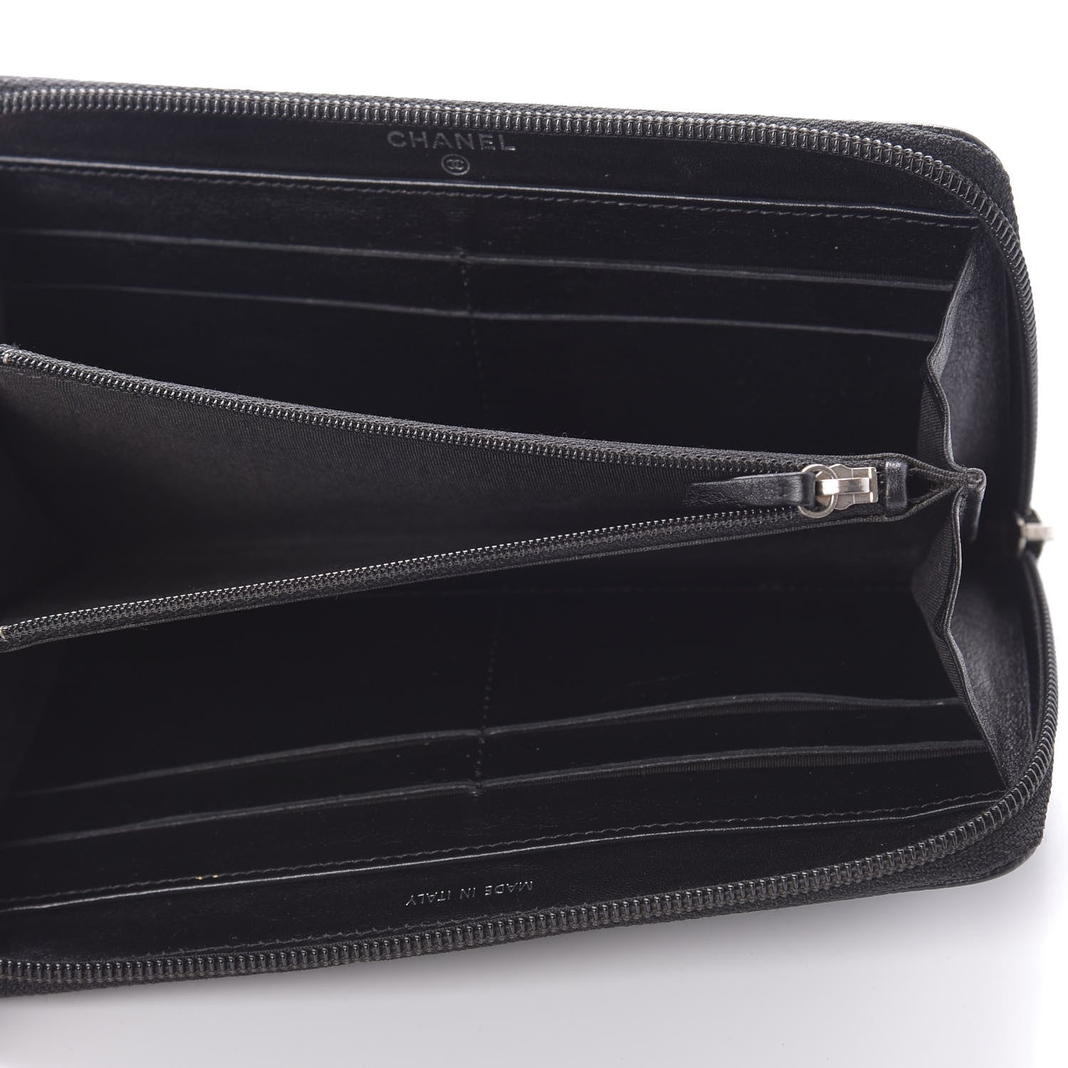Chanel Caviar Timeless CC Large Gusset Zip Around Wallet Black 5 of 11