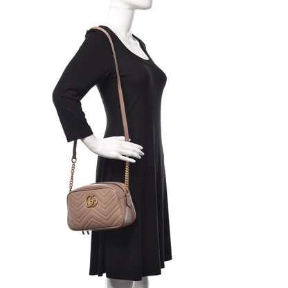 Gucci Calfskin Matelasse Small GG Marmont Chain Shoulder Bag Porcelain Rose 2 of 9