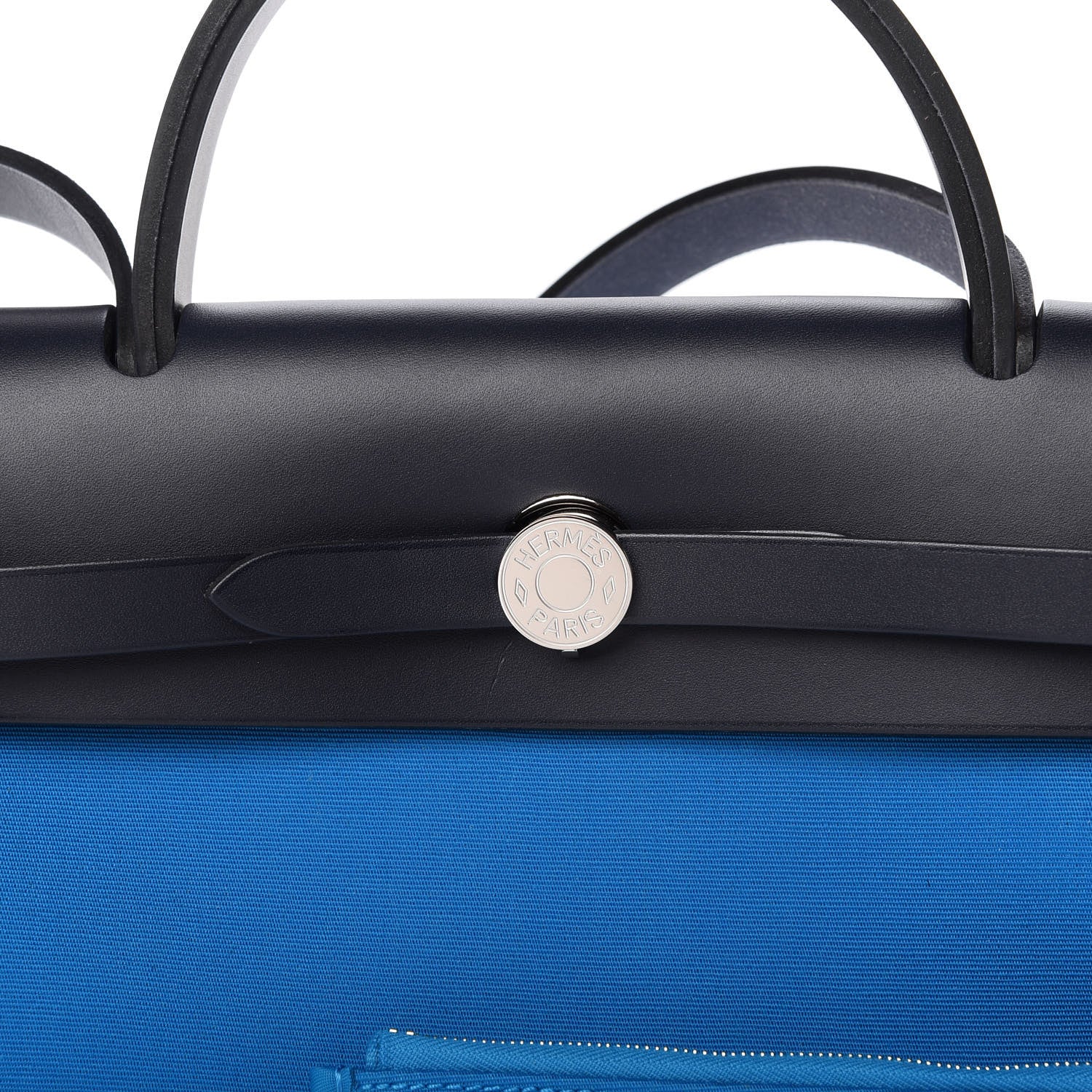 Hermes Vache Hunter Toile Herbag Zip 31 PM Bleu Zanzibar Bleu Indigo 9 of 10