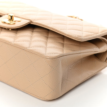 Chanel Caviar Quilted Medium Double Flap Beige 10 of 11
