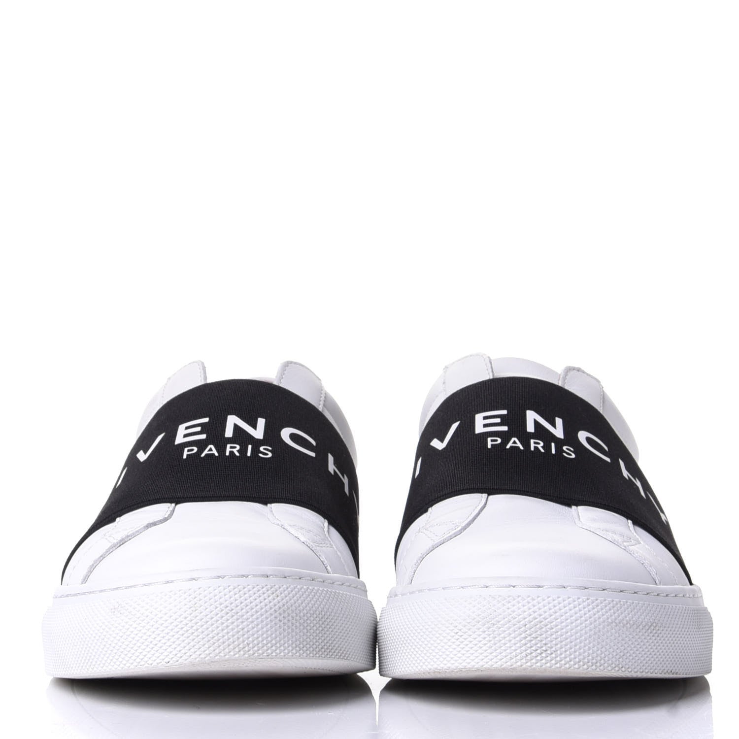 Givenchy Calfskin Band Logo Womens Urban Street Sneakers 37.5 White Black 2 of 10