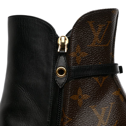 Louis Vuitton Calfskin Monogram Afterglow Platform Ankle Boots 39 Black 13 of 14