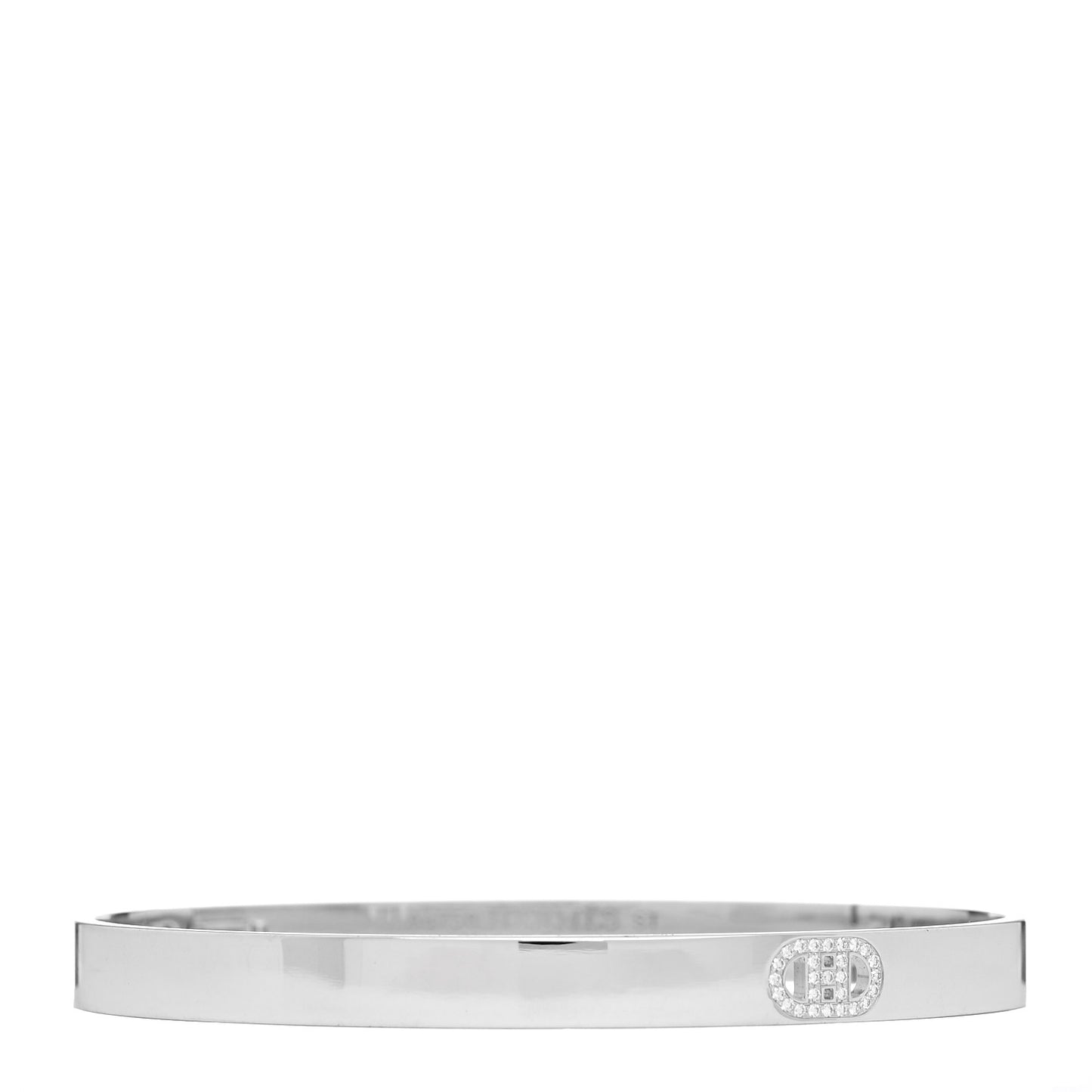 18K White Gold Diamond PM H D'Ancre Bracelet ST