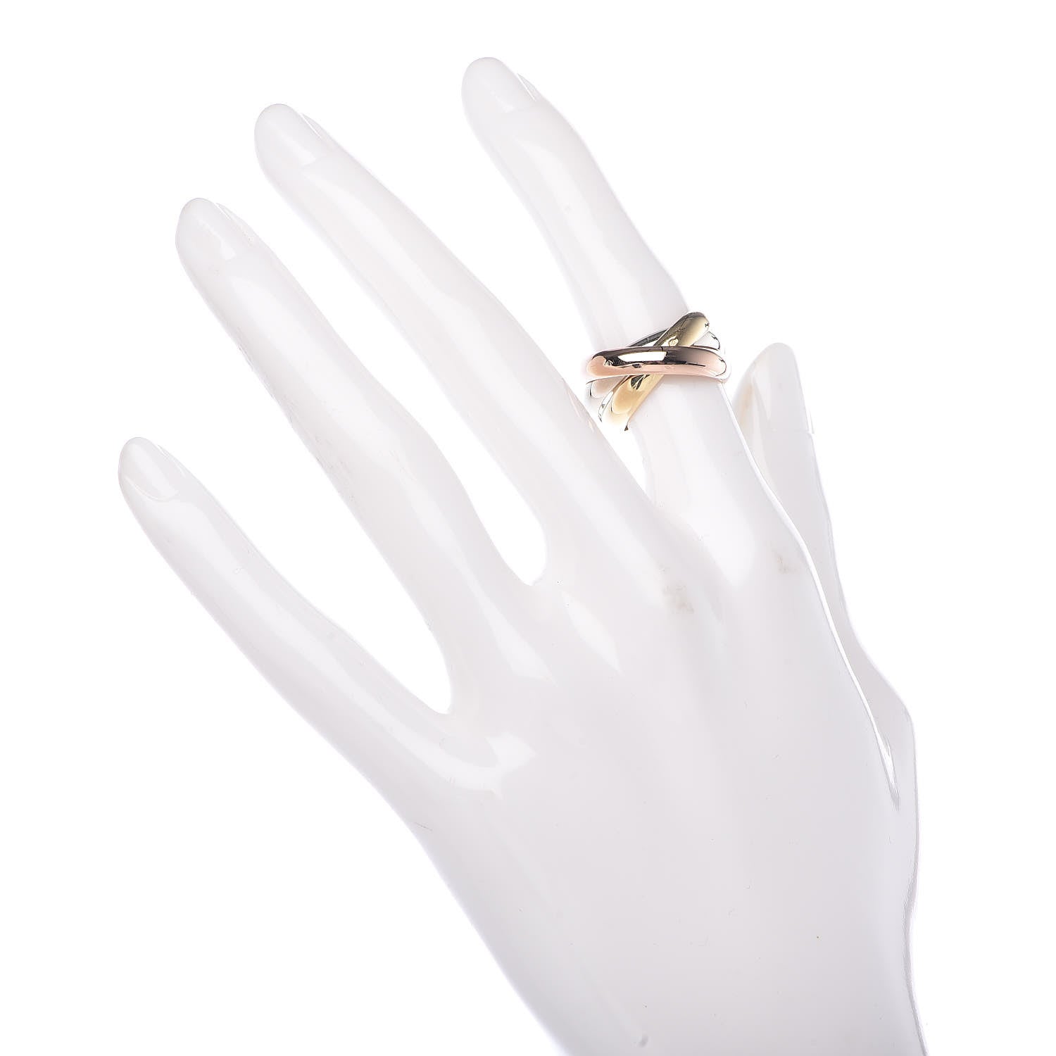 Cartier 18K Pink Yellow White Gold Trinity Ring 52 6 2 of 6