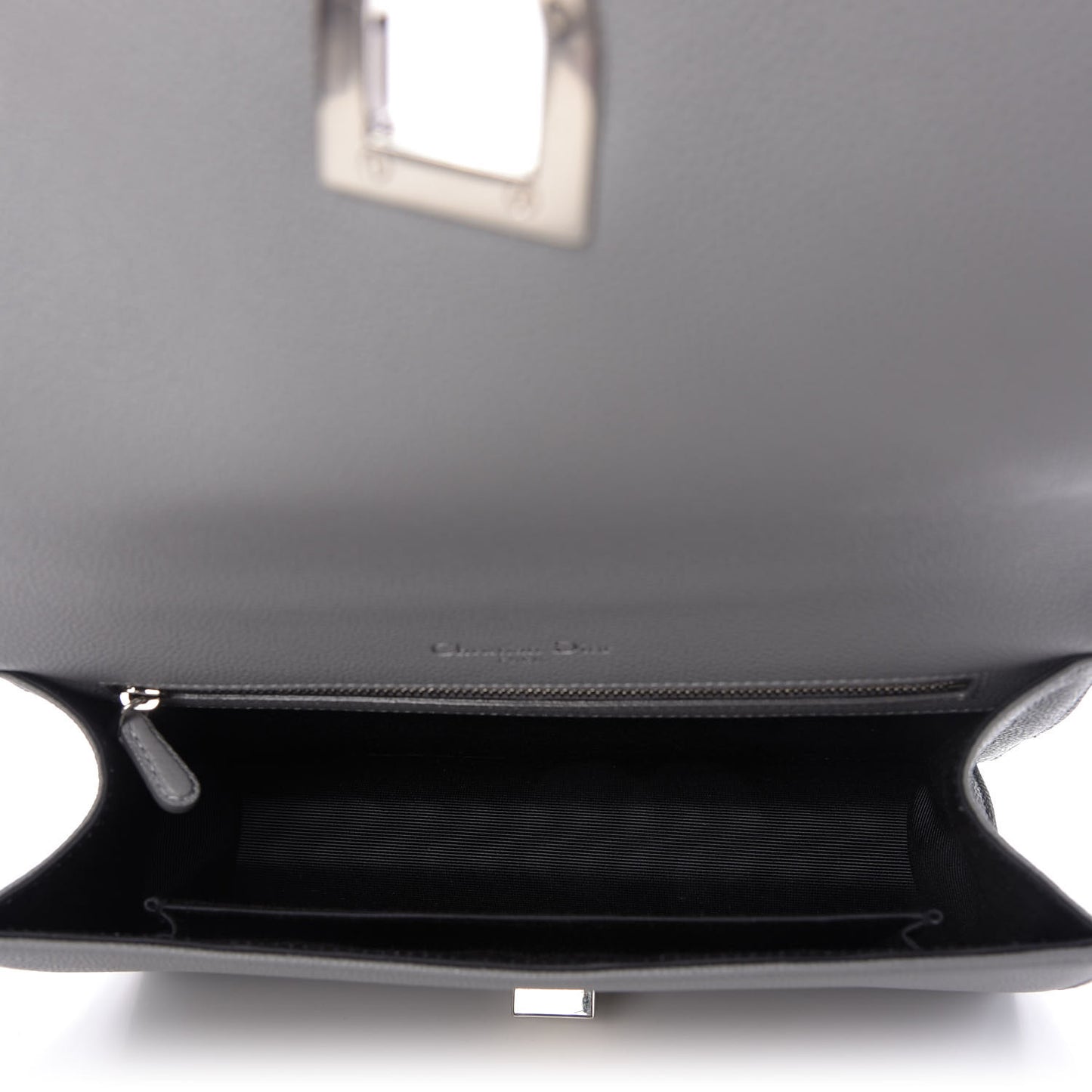 Grained Calfskin Medium Diorama Flap Bag Gris