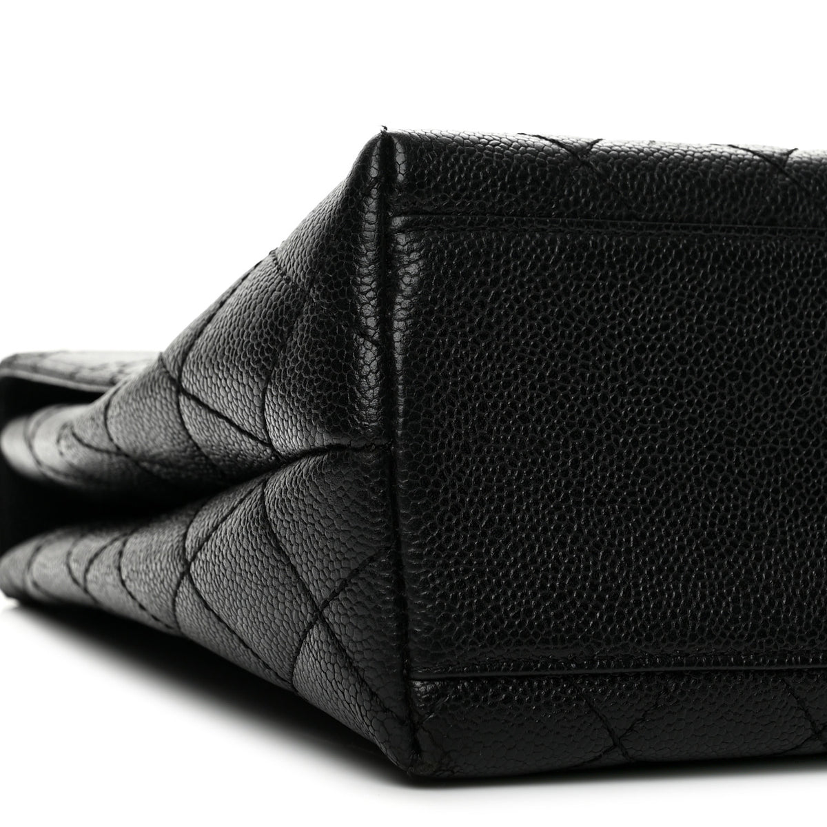 Caviar Quilted Jumbo Kelly Flap Black
