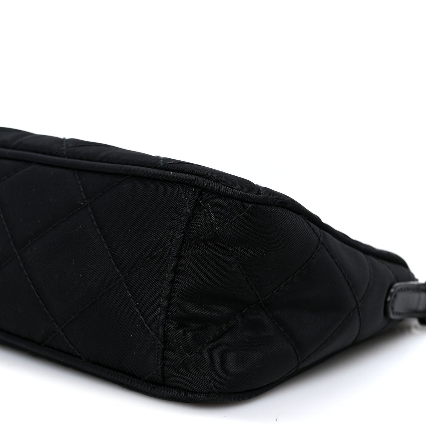 Nylon Tessuto Impuntu Quilted Crossbody Bag Black