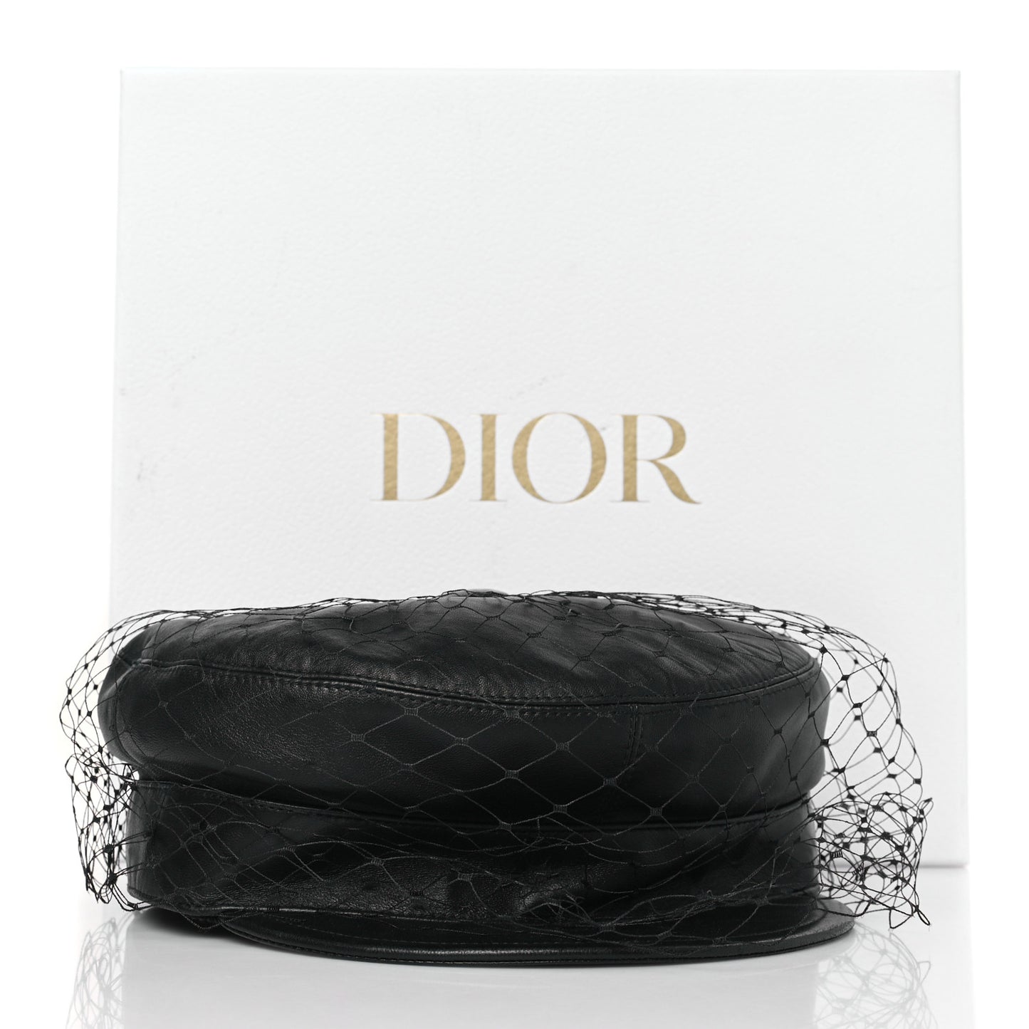 Lambskin Arty Beret Cap with Veil 59 Black