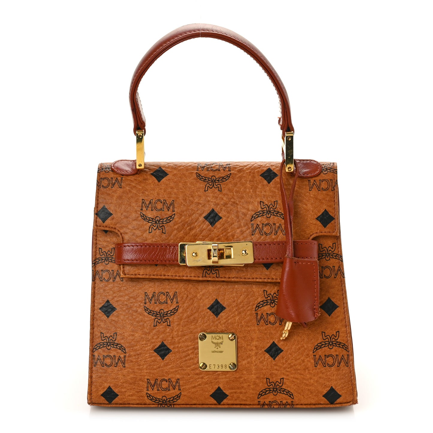 Visetos Heritage Top Handle Satchel Cognac