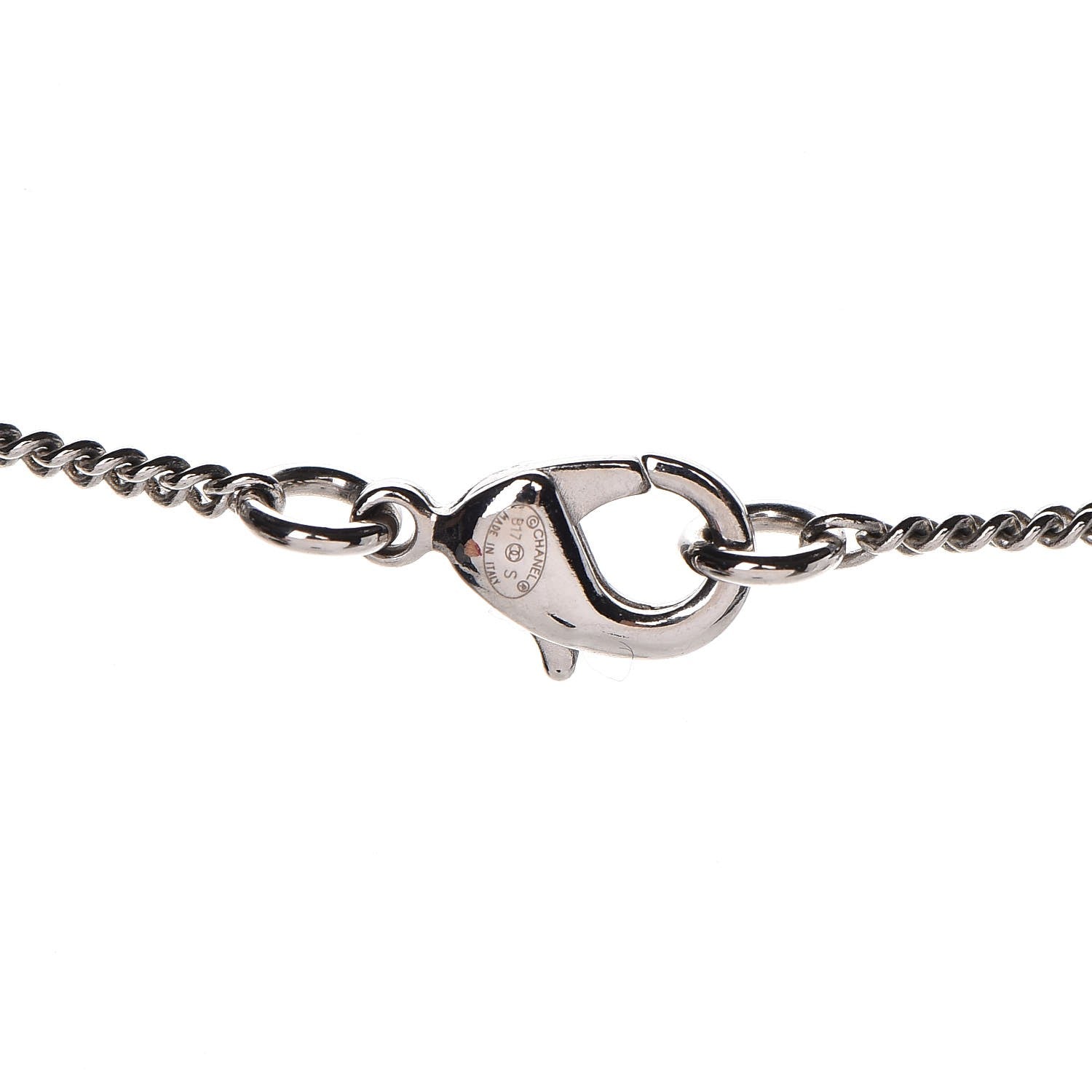 Chanel Crystal Strass Necklace Silver 5 of 6