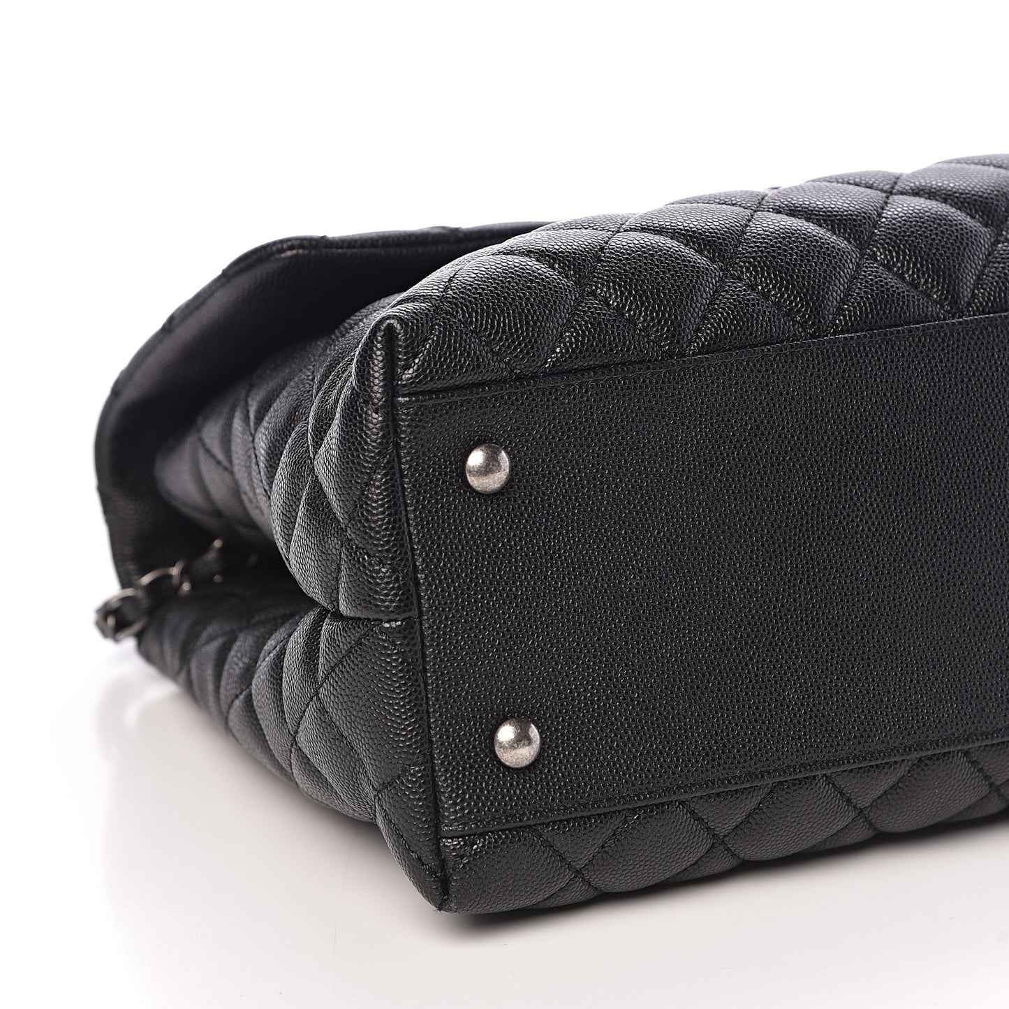 Caviar Quilted Medium Coco Handle Flap Black