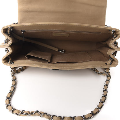 Chanel Washed Calfskin Quilted Large Hamptons Flap Bag Dark Beige 5 of 11