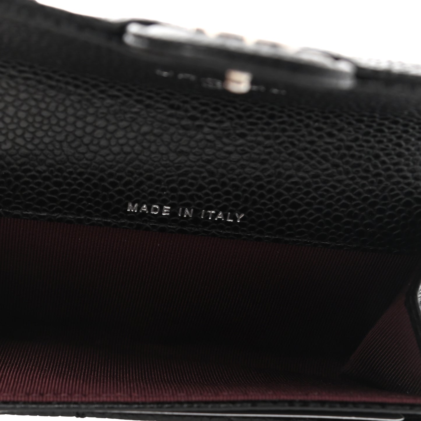 Caviar Quilted Flap Card Holder Wallet Black