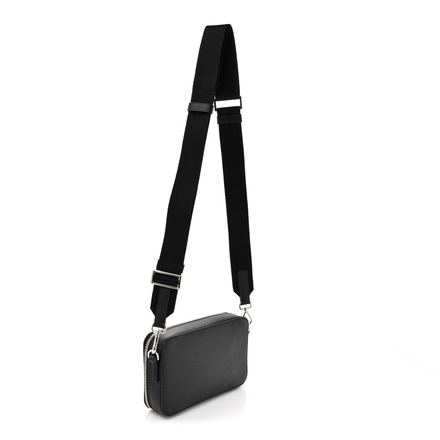 Prada Saffiano Travel Small Brique Crossbody Bag Black 3 of 10