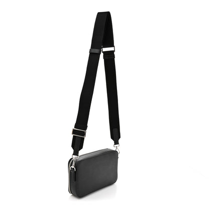 Prada Saffiano Travel Small Brique Crossbody Bag Black 3 of 10