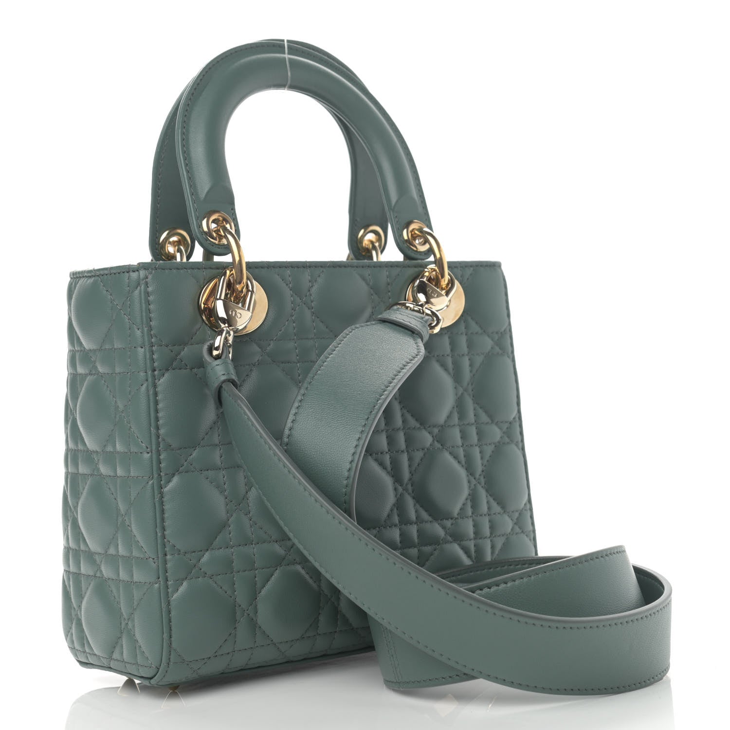 Christian Dior Lambskin Cannage Small My ABCDior Lady Dior Army Green 3 of 11