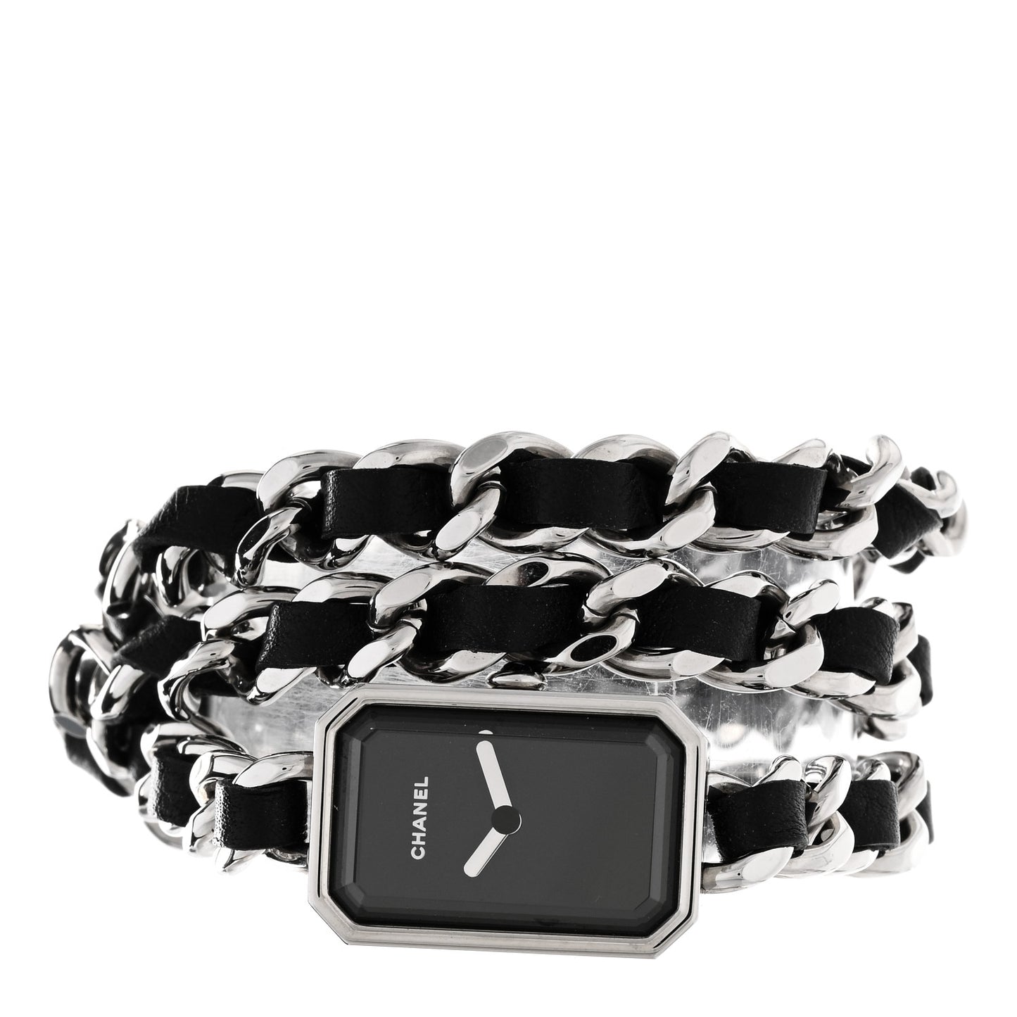 Stainless Steel Lambskin 16mm Premiere Rock Triple Row Quartz Watch Black