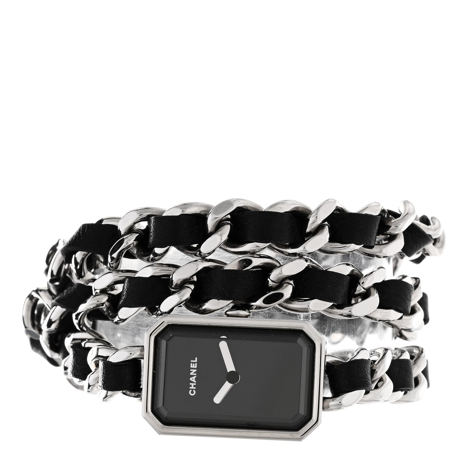 Chanel Stainless Steel Lambskin 16mm Premiere Rock Triple Row Quartz Watch Black 2 of 5