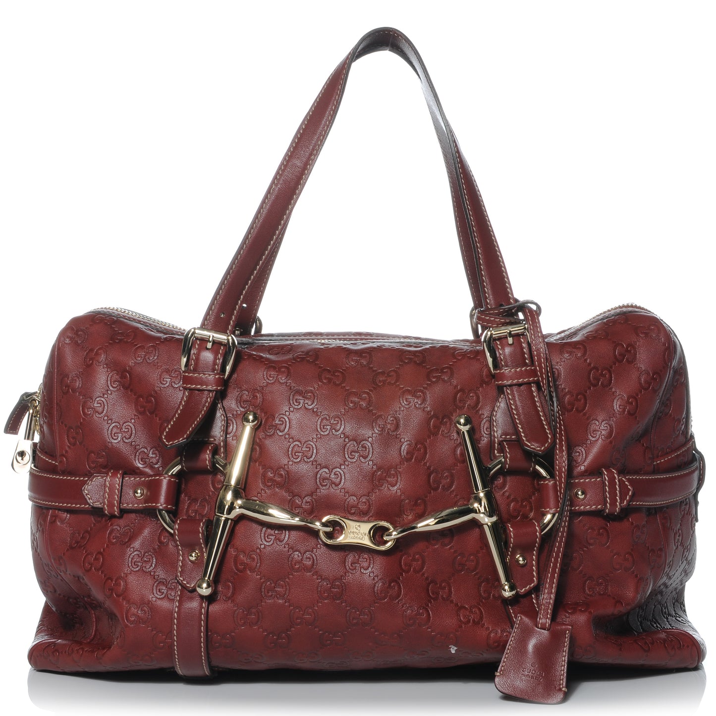 Guccissima 85th Anniversary Large Boston Rusty Red