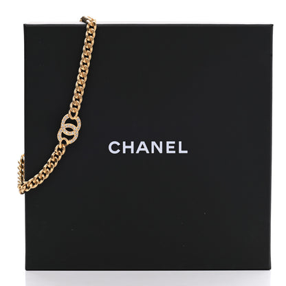 Chanel Crystal Chain Link CC Choker Necklace Gold 7 of 7