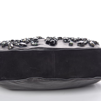 Chloe Lambskin Suede Crystal Beaded Bracelet Bag Black 9 of 9